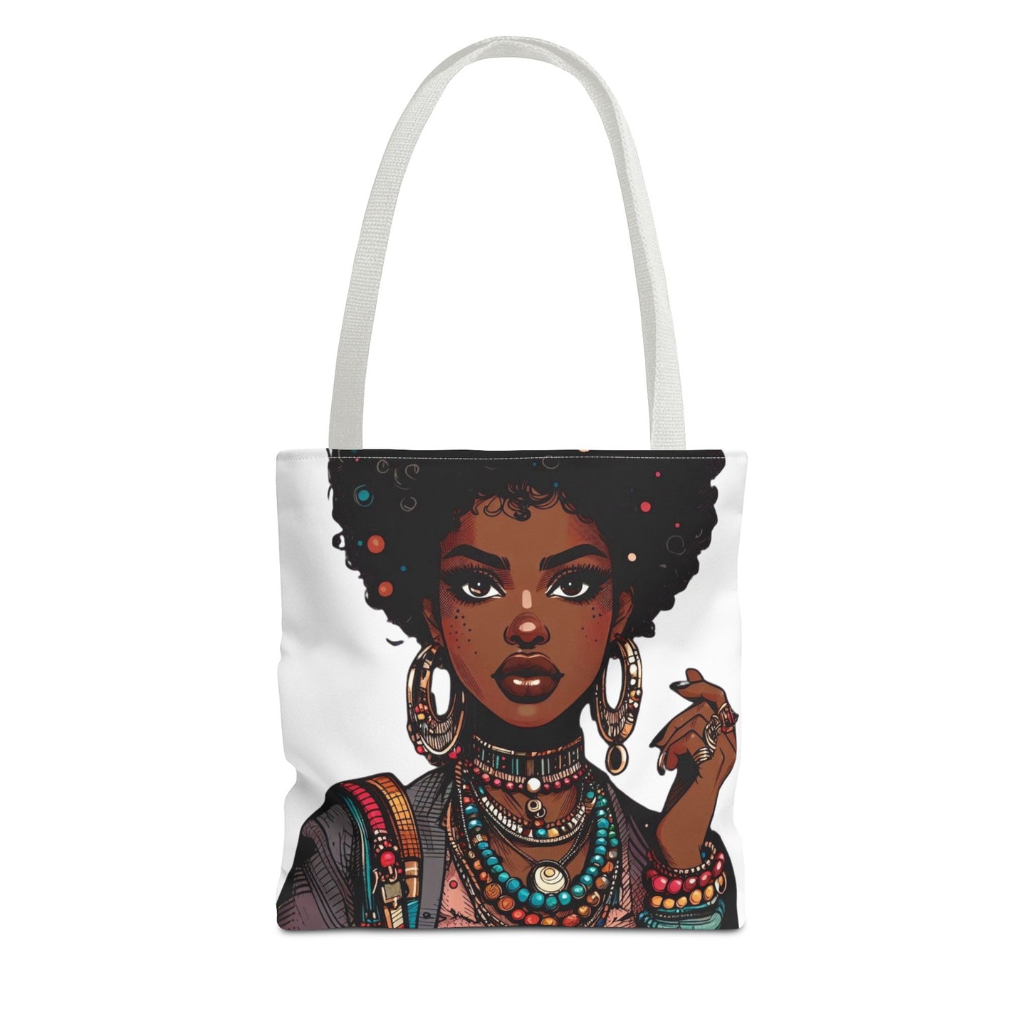 Boho Chic Tote Bag - Afrocentric Art Design, Perfect for Everyday Use & Gifts