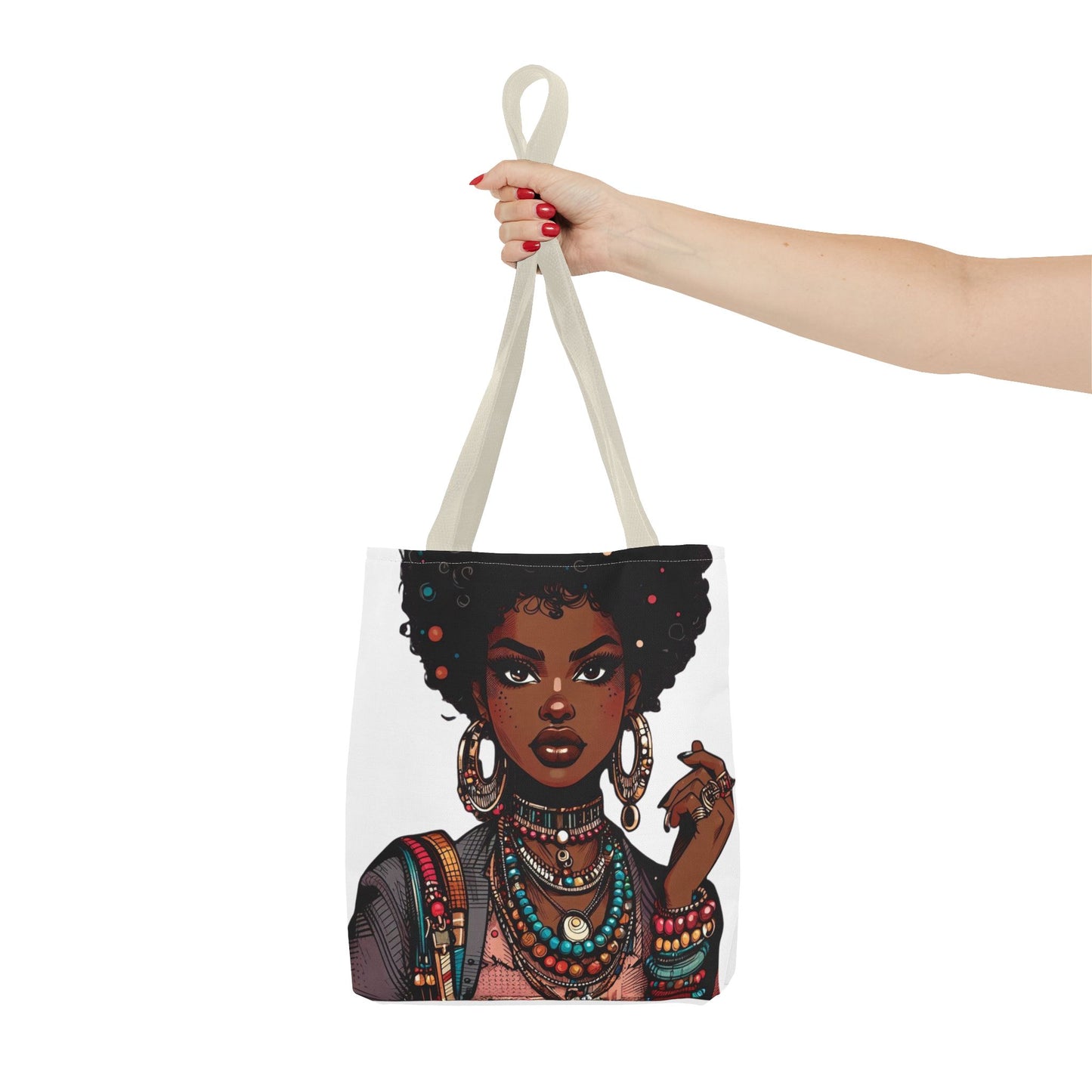 Boho Chic Tote Bag - Afrocentric Art Design, Perfect for Everyday Use & Gifts