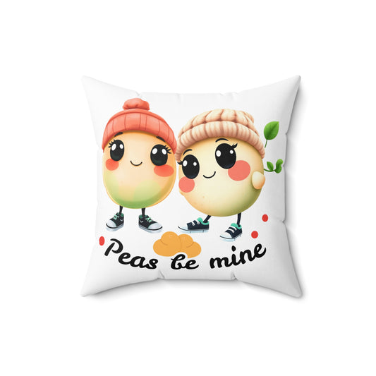 Square Pillow "Pillow Peas Be Mine"