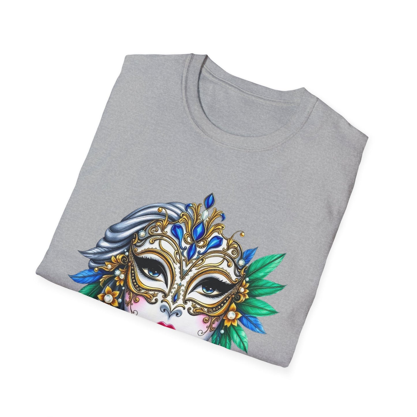 Maglietta con maschera di Mardi Gras - Maglietta unisex Softstyle