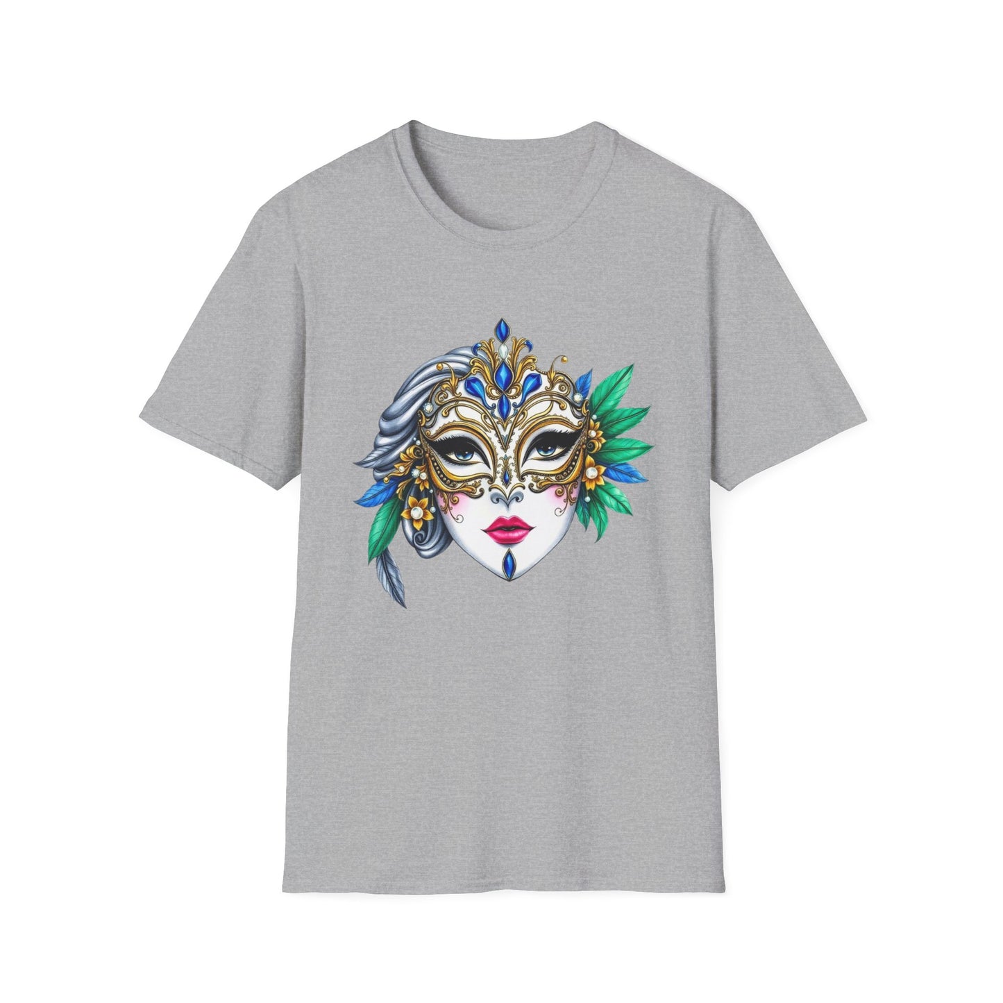 Maglietta con maschera di Mardi Gras - Maglietta unisex Softstyle