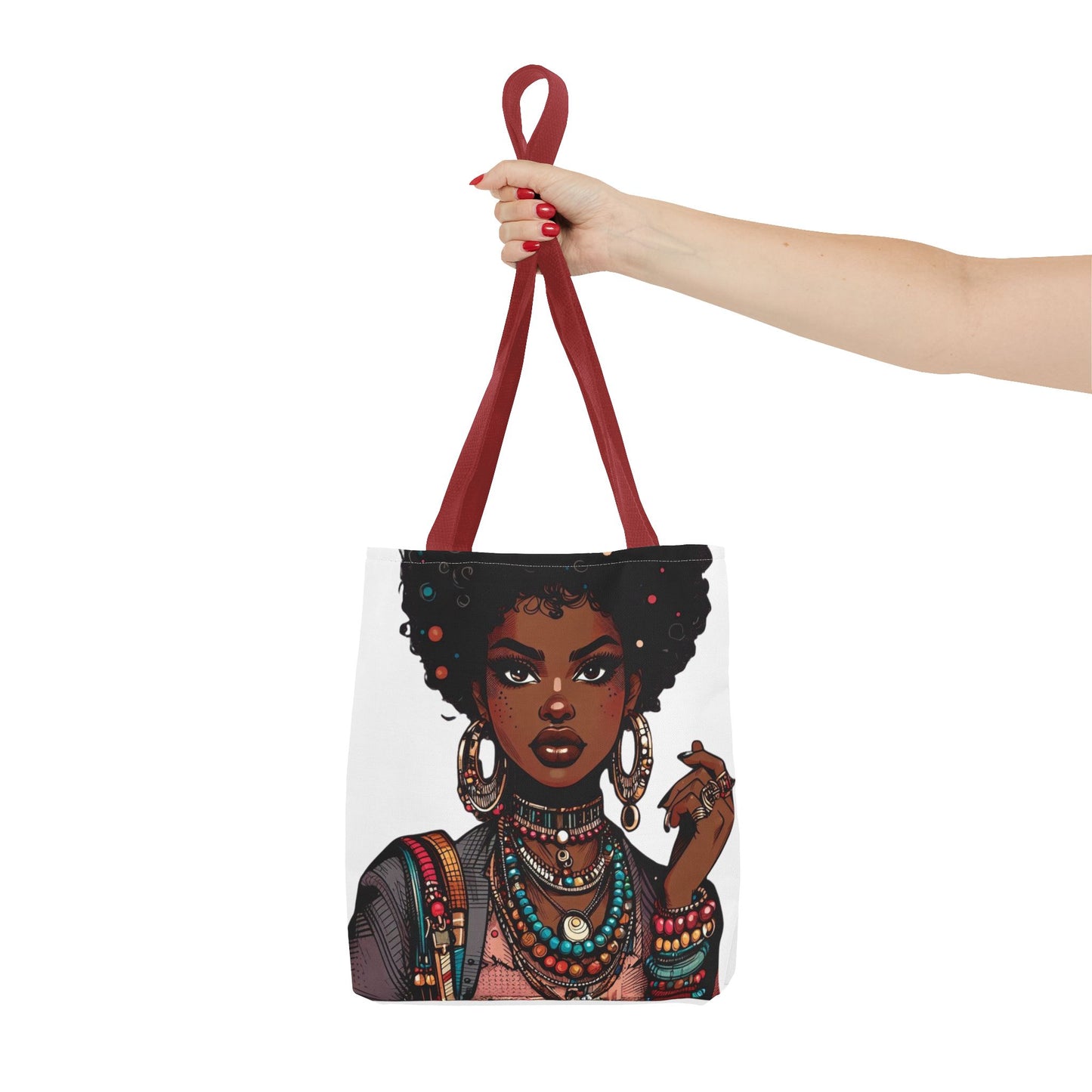 Boho Chic Tote Bag - Afrocentric Art Design, Perfect for Everyday Use & Gifts