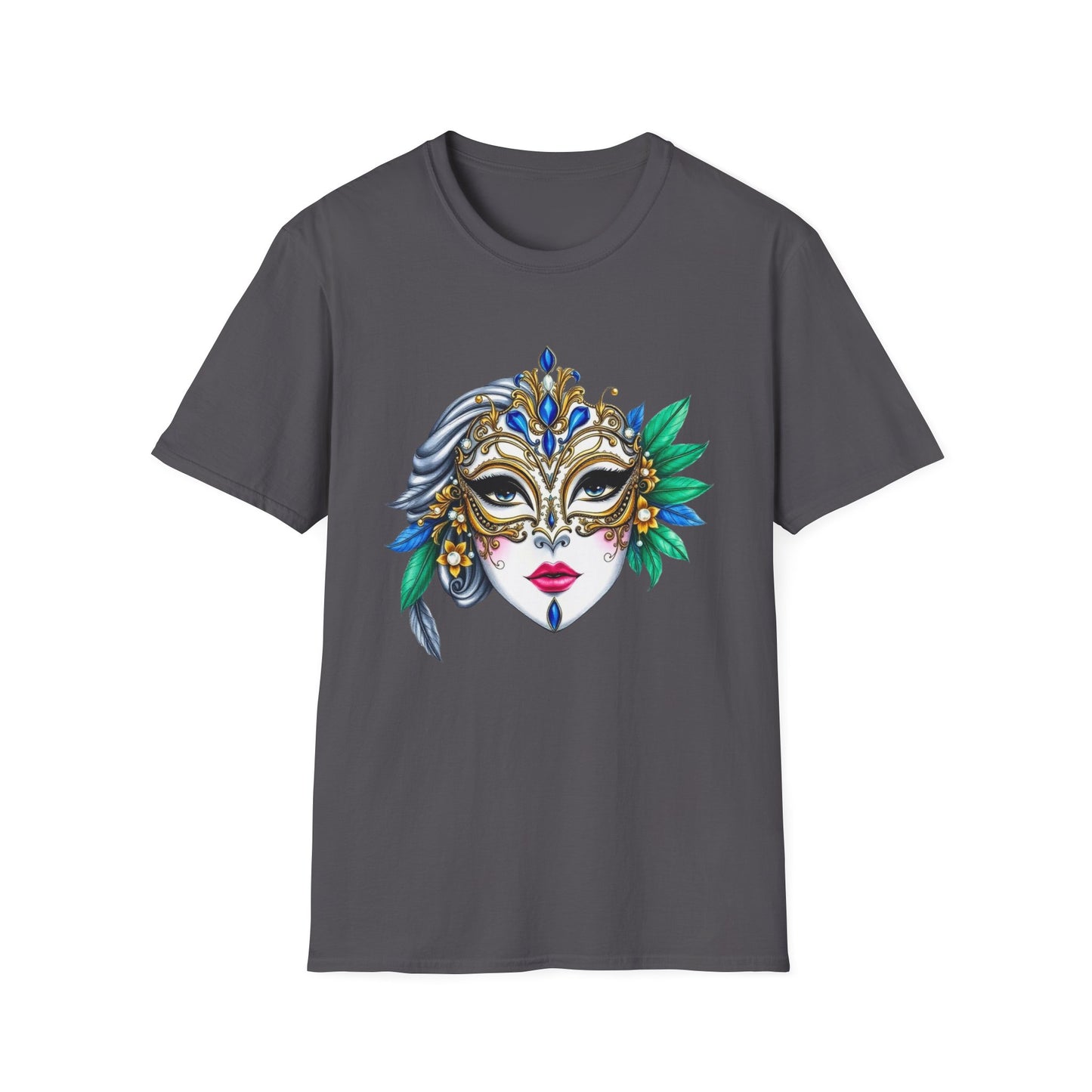 Maglietta con maschera di Mardi Gras - Maglietta unisex Softstyle