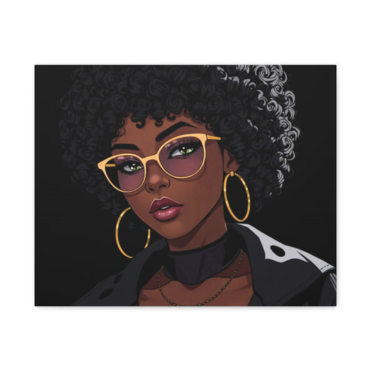 Stylish Black Woman Canvas Art