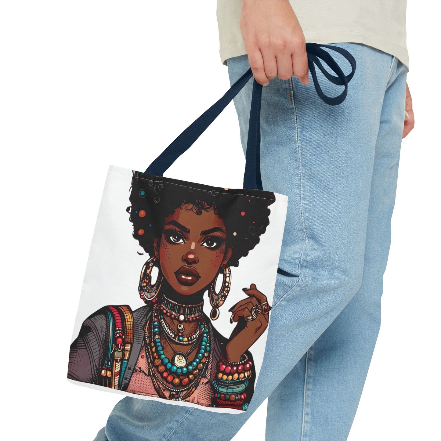 Boho Chic Tote Bag - Afrocentric Art Design, Perfect for Everyday Use & Gifts