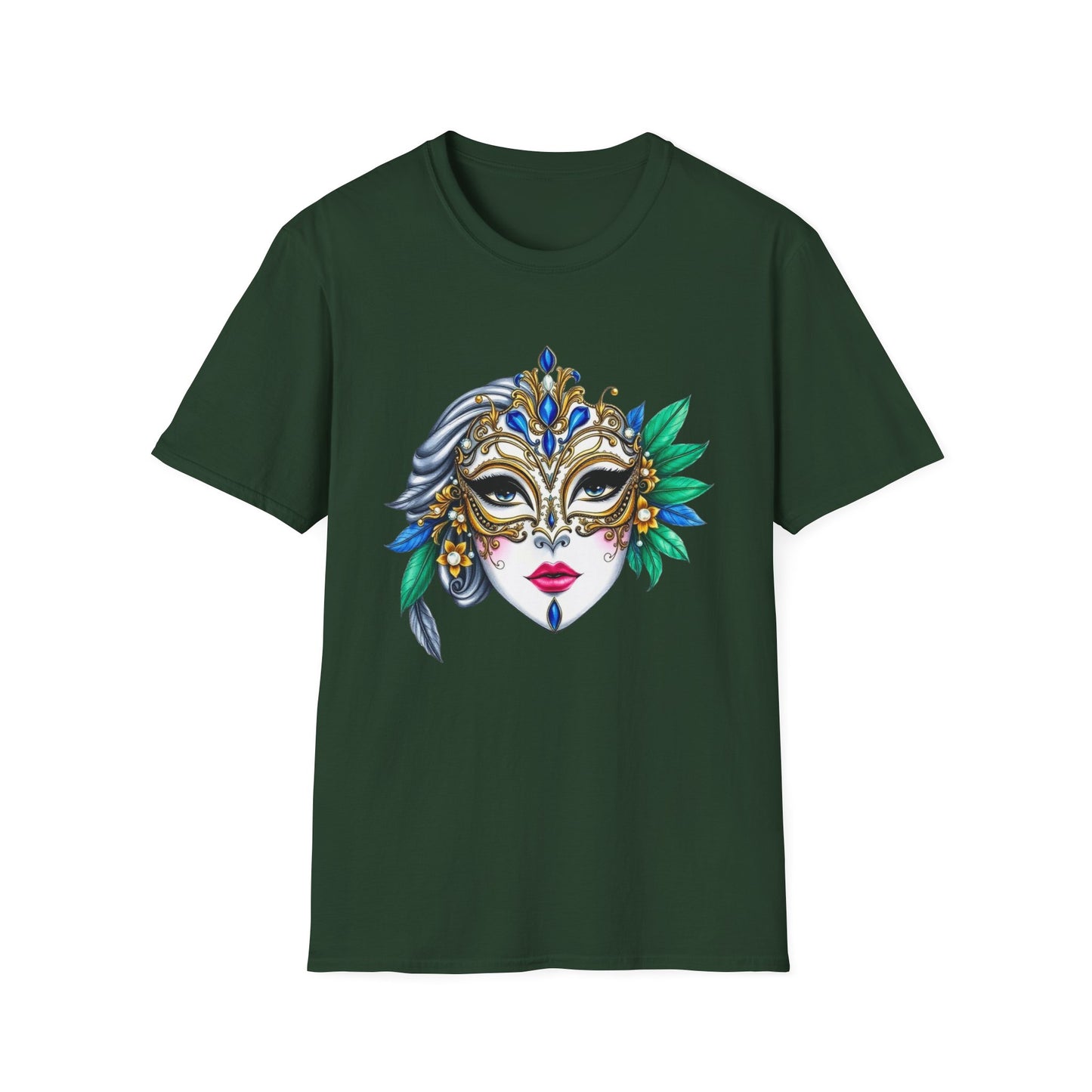 Maglietta con maschera di Mardi Gras - Maglietta unisex Softstyle