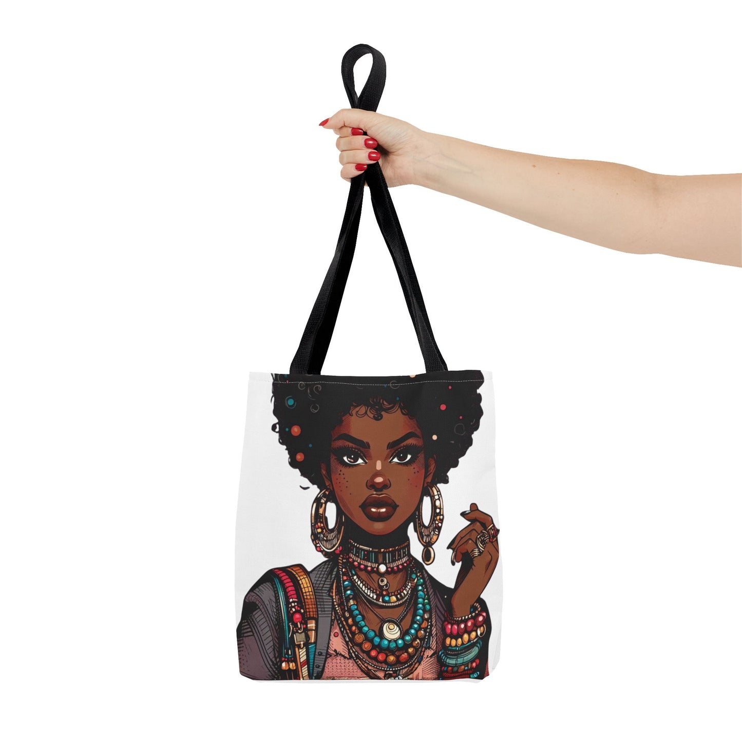 Boho Chic Tote Bag - Afrocentric Art Design, Perfect for Everyday Use & Gifts