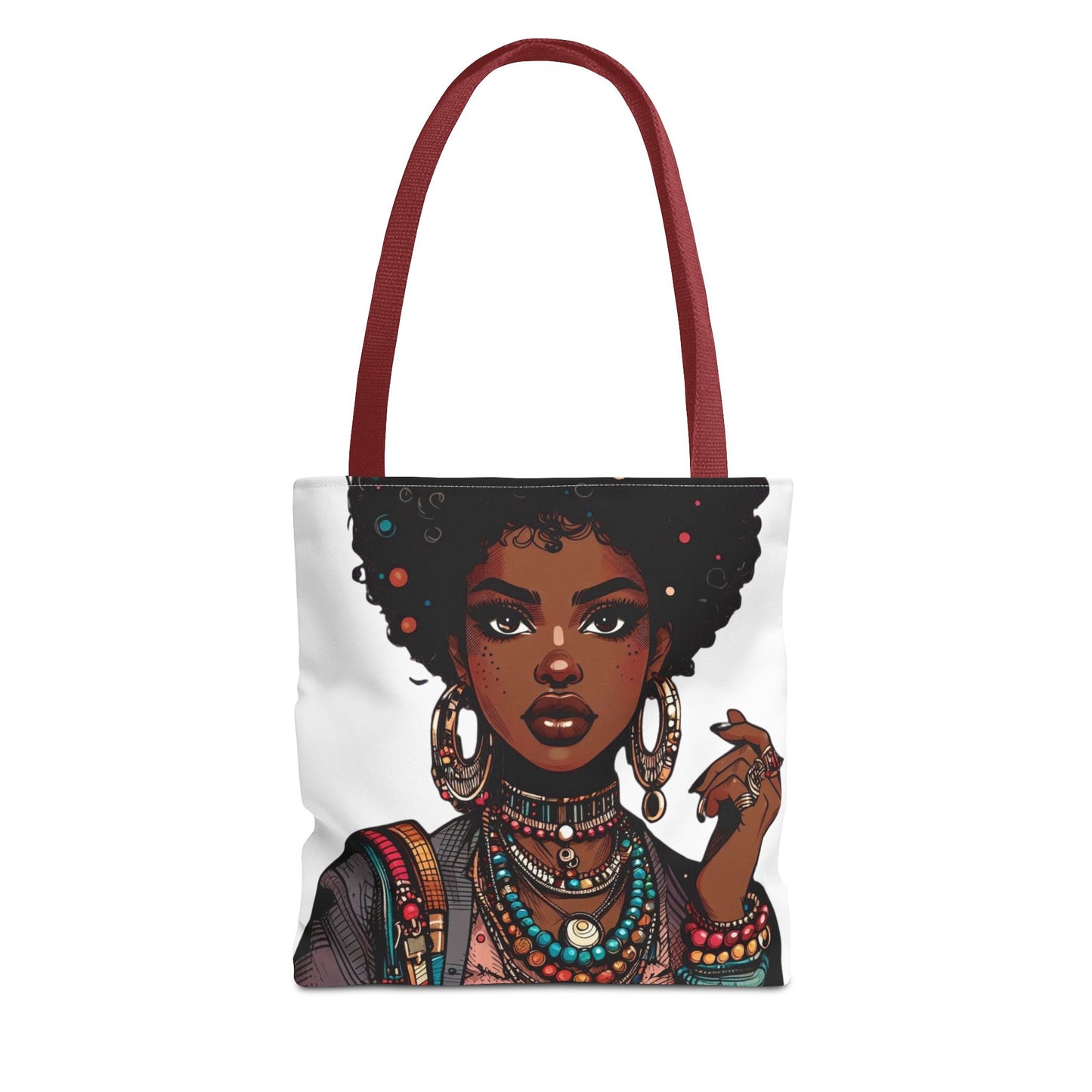 Boho Chic Tote Bag - Afrocentric Art Design, Perfect for Everyday Use & Gifts